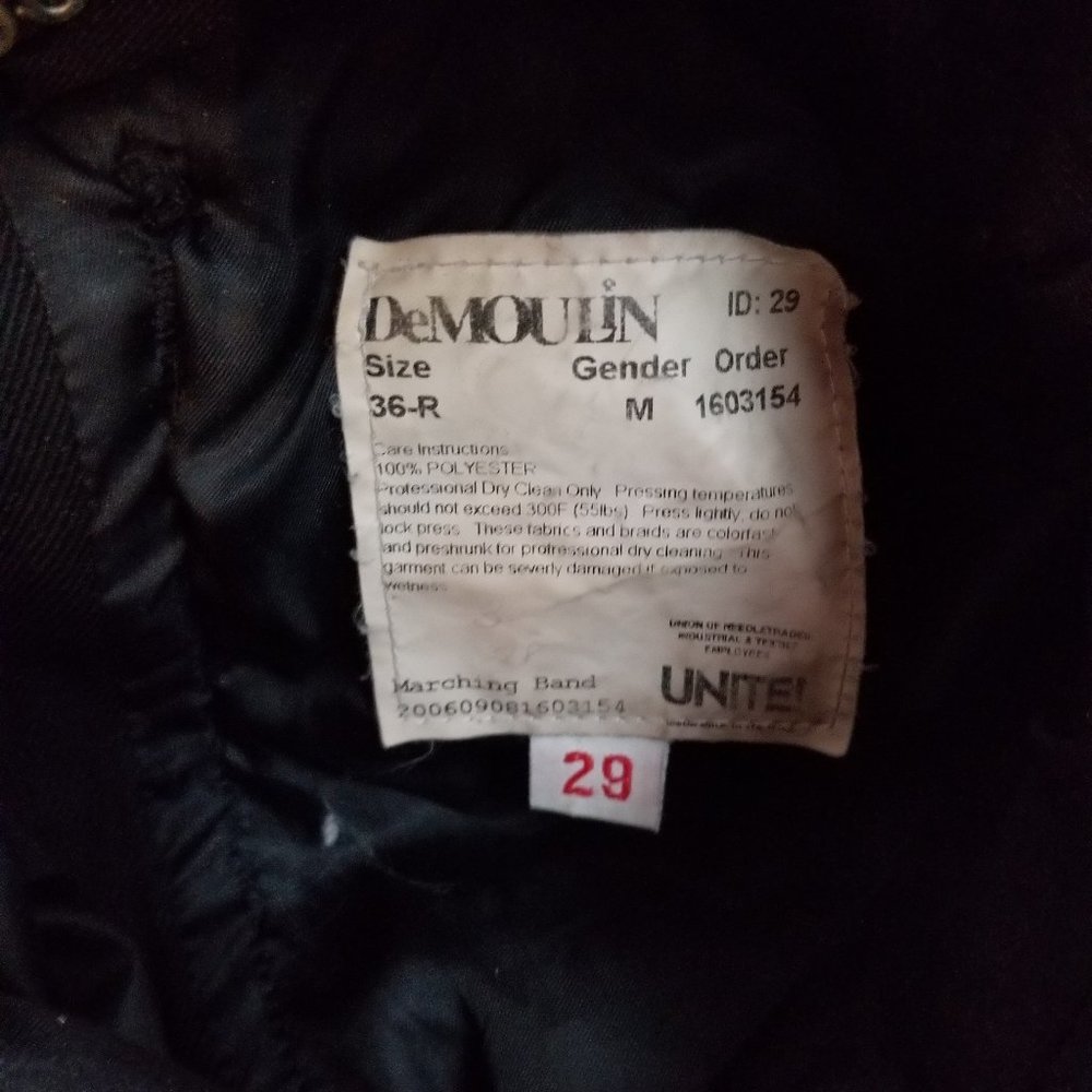 Marching Band Jacket Black & Red DeMoulin - Picture 5 of 5